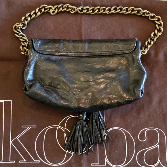 SOLD!!! KOOBA Black leather shoulder bag OR Clutch - Picture 2 of 8